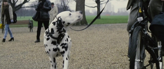 Wide shot frame from 101 Dalmatians — standing, walking, dog