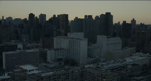 Wide shot frame from Joker — tower, skyscraper