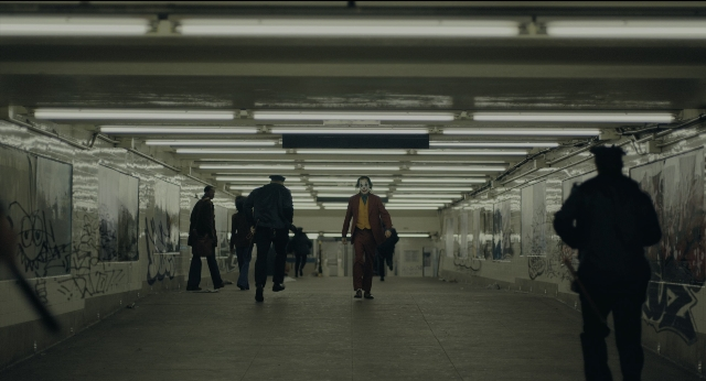 Wide shot frame from Joker — walking, person