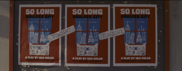 Wide shot frame from La La Land — night, poster