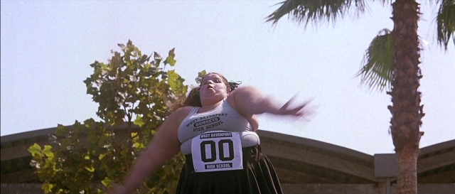Wide shot frame from Dodgeball: A True Underdog Story — person, human face, palm tree