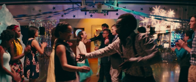 Medium shot frame from To All the Boys I've Loved Before — standing, room, dress