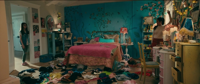Wide shot frame from To All the Boys I've Loved Before — standing, room, bed