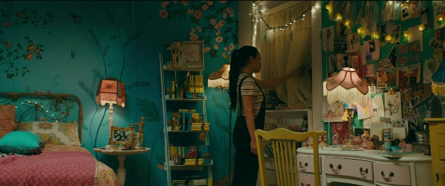 Wide shot frame from To All the Boys I've Loved Before — standing, room, bed