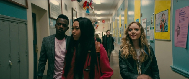 Wide shot frame from To All the Boys I've Loved Before — walking, shirt, face