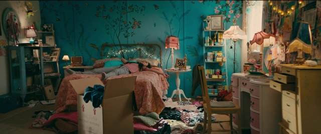 Wide shot frame from To All the Boys I've Loved Before — room, table, bed