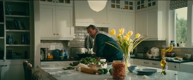 Wide shot frame from To All the Boys I've Loved Before — standing, plate, table