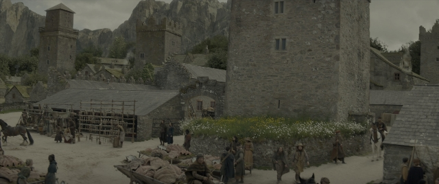 Wide shot frame from Dungeons & Dragons: Honor Among Thieves — castle, person