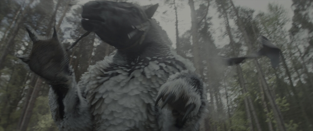 Wide shot frame from Dungeons & Dragons: Honor Among Thieves — standing, animal, bird