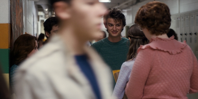 Wide shot frame from Stranger Things — face, person, human face