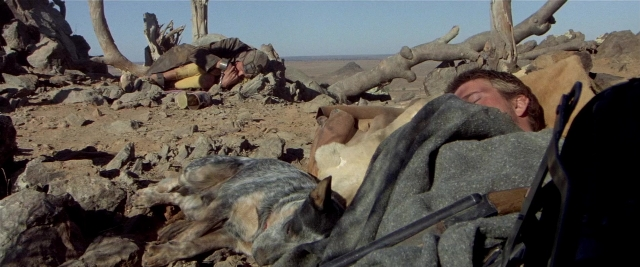 Frame from Mad Max 2 — animal, dog, person