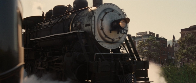 Wide shot frame from Water for Elephants — train, smoke
