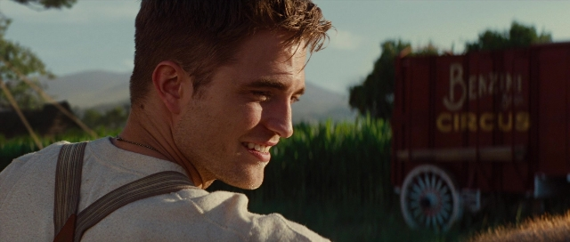 Medium shot frame from Water for Elephants — shirt, face, hair