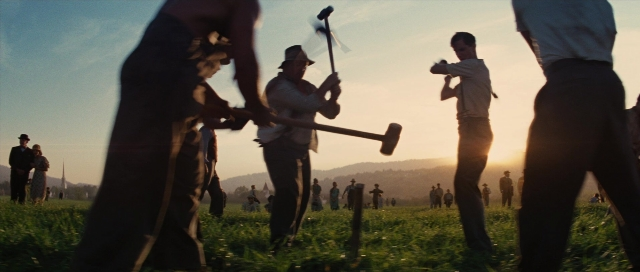Wide shot frame from Water for Elephants — standing, walking, person