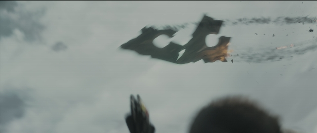 Wide shot frame from The Hunger Games: Mockingjay - Part 1 — people, action, show