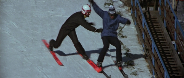 Wide shot frame from For Your Eyes Only — hat, ski, person