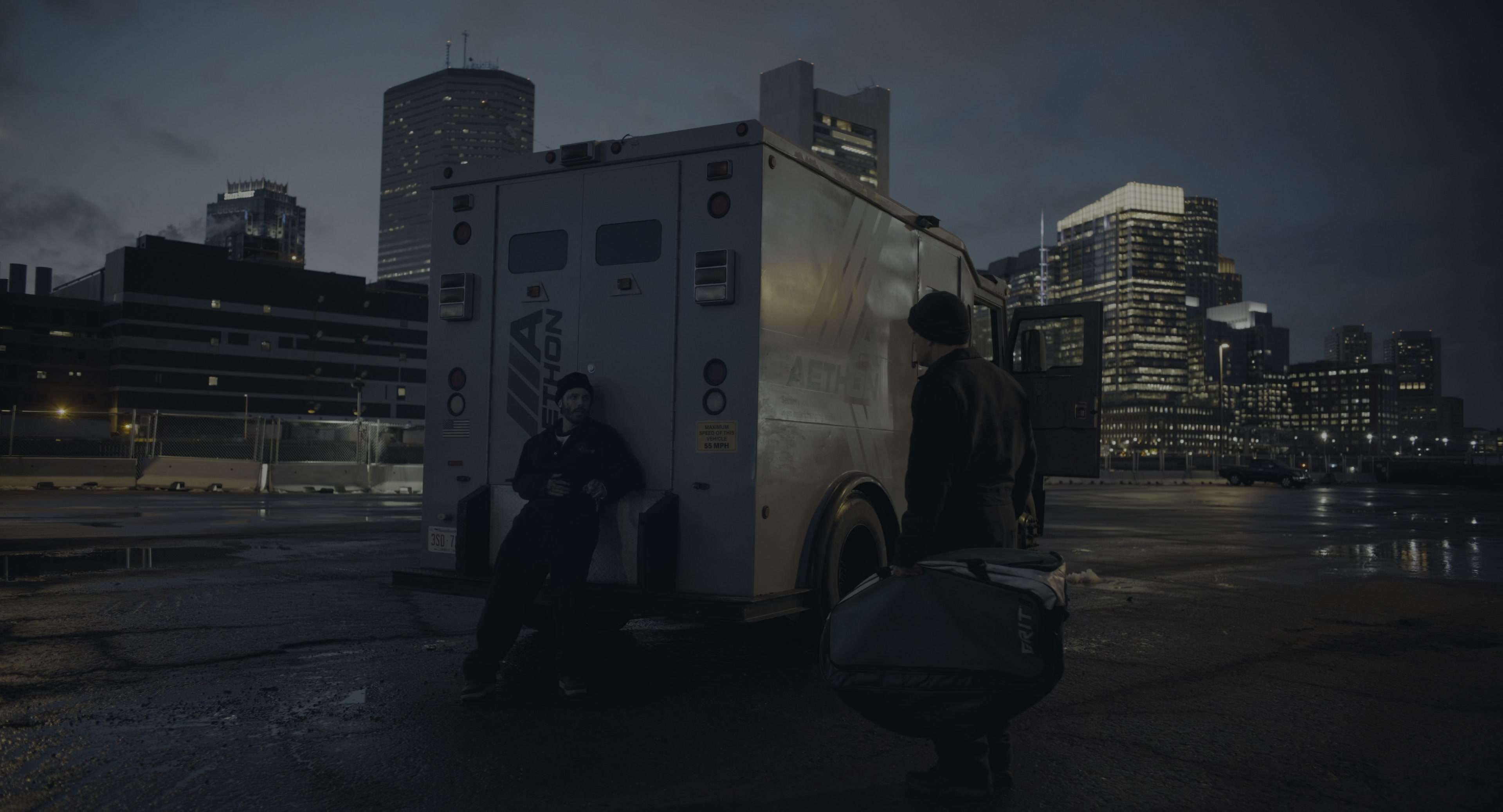 The Instigators (2024), wide, 1.85:1 — film still