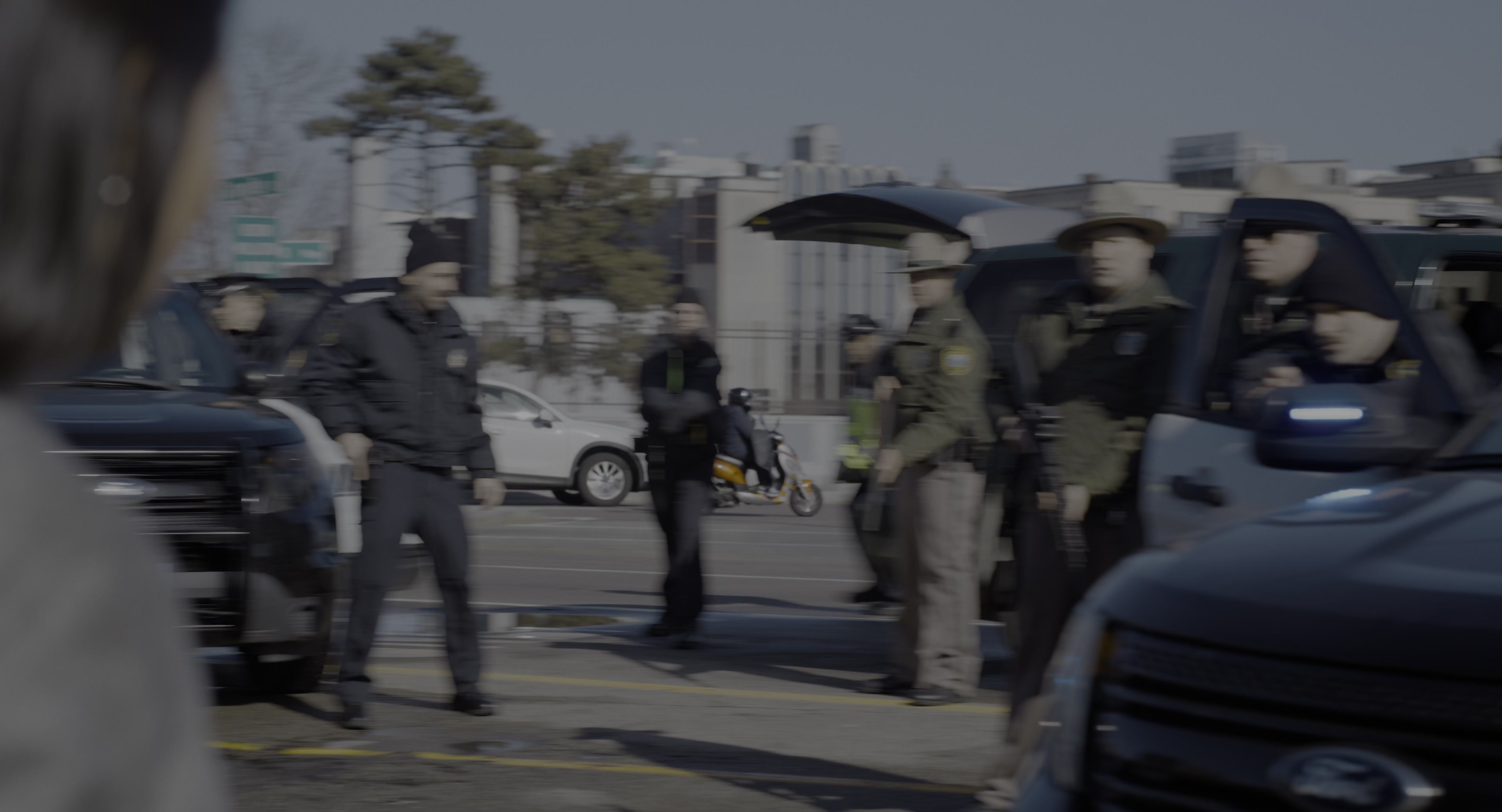 The Instigators (2024), wide, 1.85:1 — film still