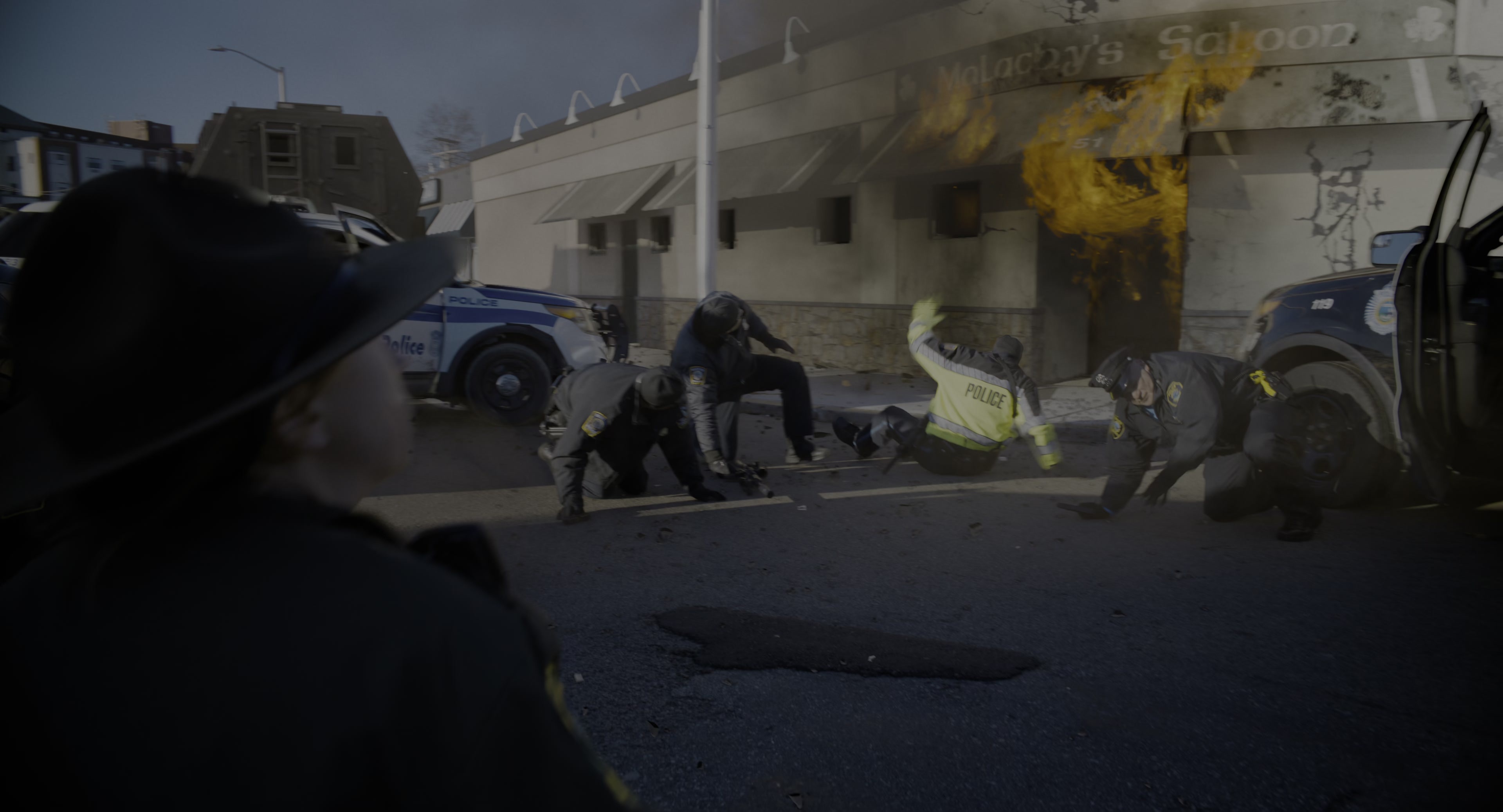 The Instigators (2024), wide, 1.85:1 — film still
