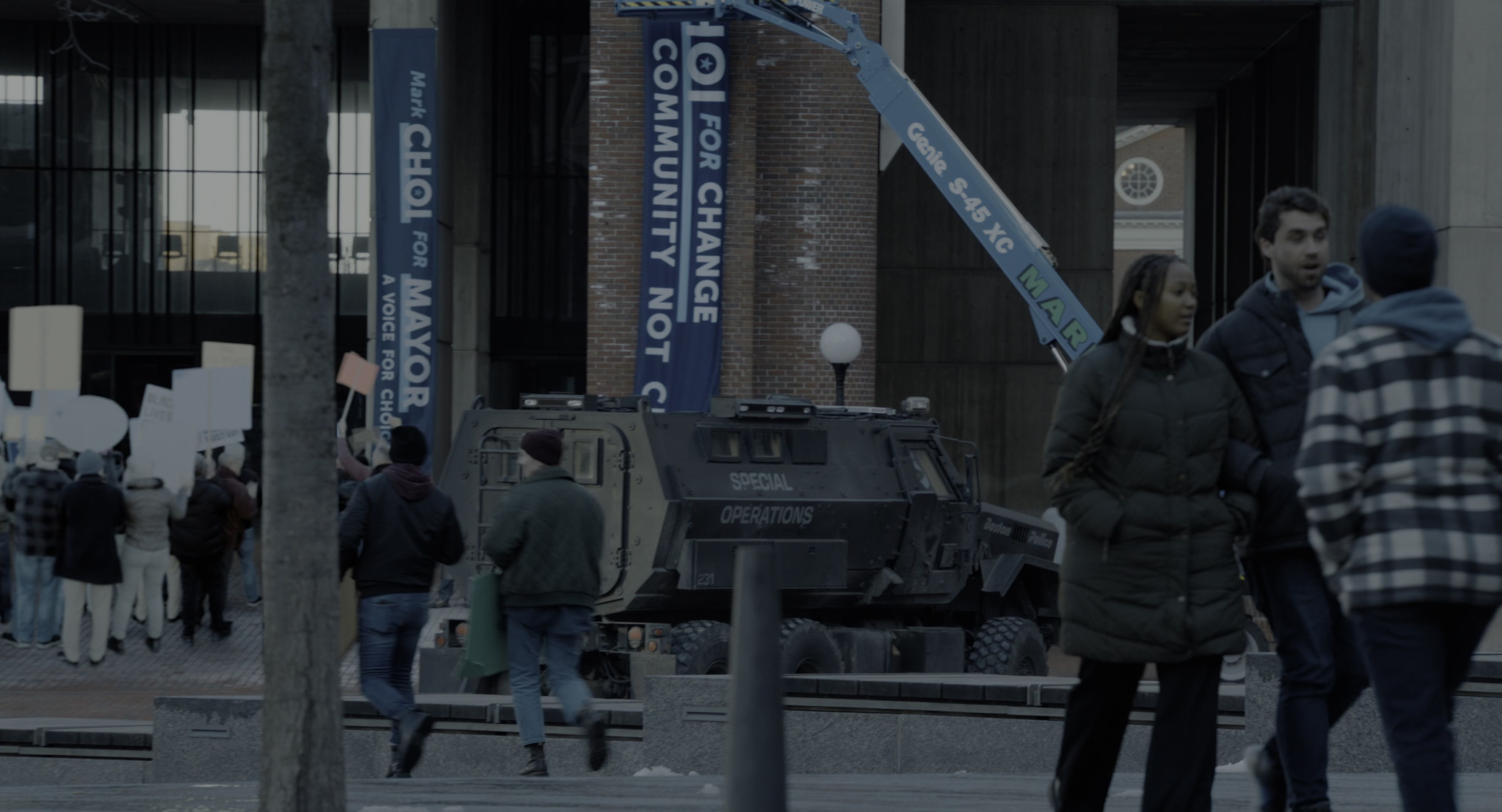 The Instigators (2024), wide, 1.85:1 — film still