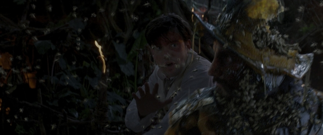 Medium shot frame from Jungle Cruise — hat, shirt, beard