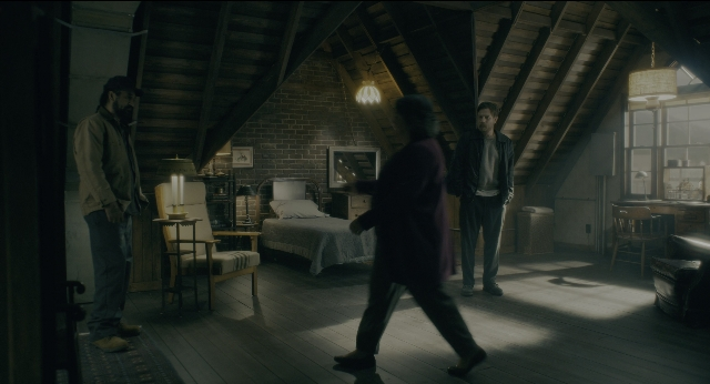 Wide shot frame from Doctor Sleep — standing, walking, room