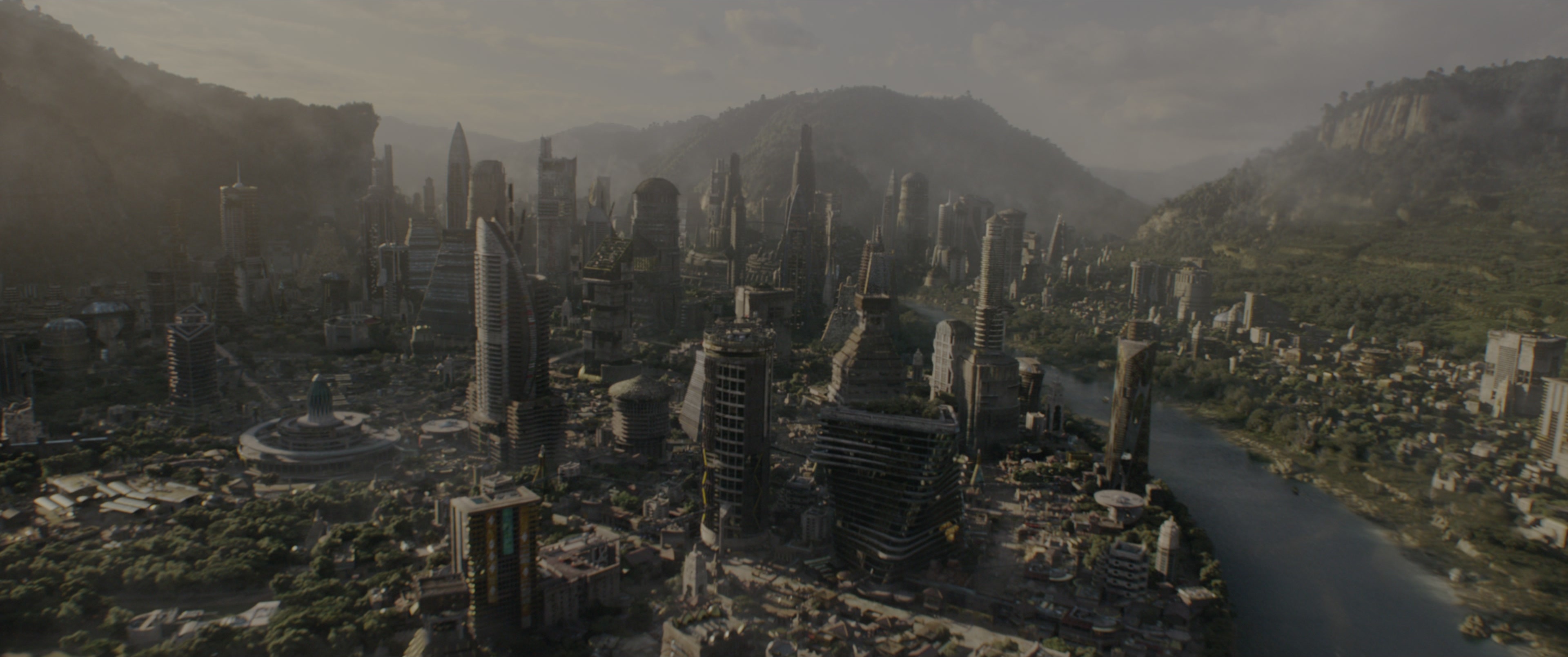 Black Panther (2018), wide, 2.39:1 — film still