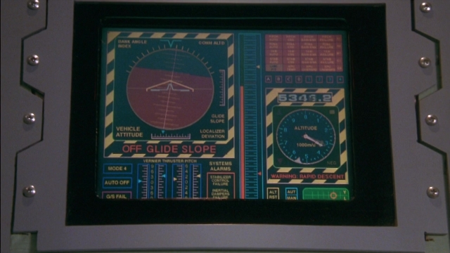 Medium shot frame from Rocketman — car, face, clock