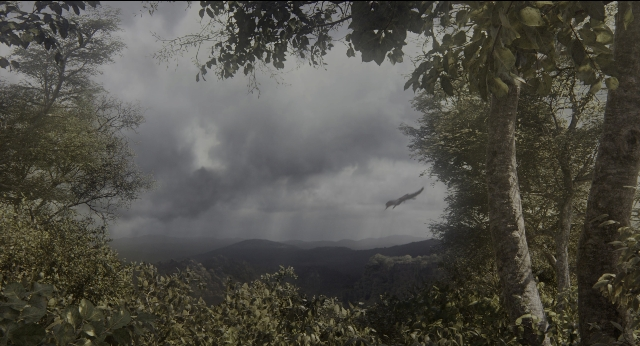 Wide shot frame from The Jungle Book — bird