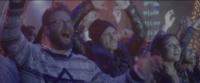 Wide shot frame from The Night Before — beard, hair, person