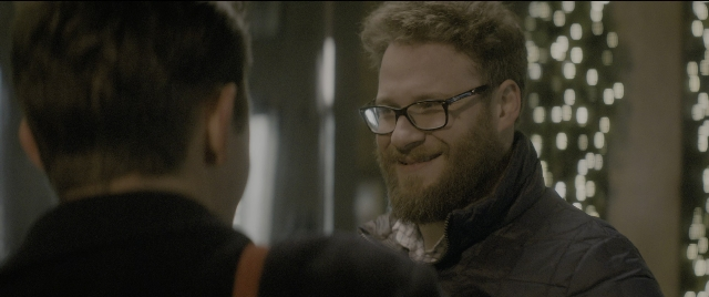 Medium shot frame from The Night Before — dialogue, beard, hair