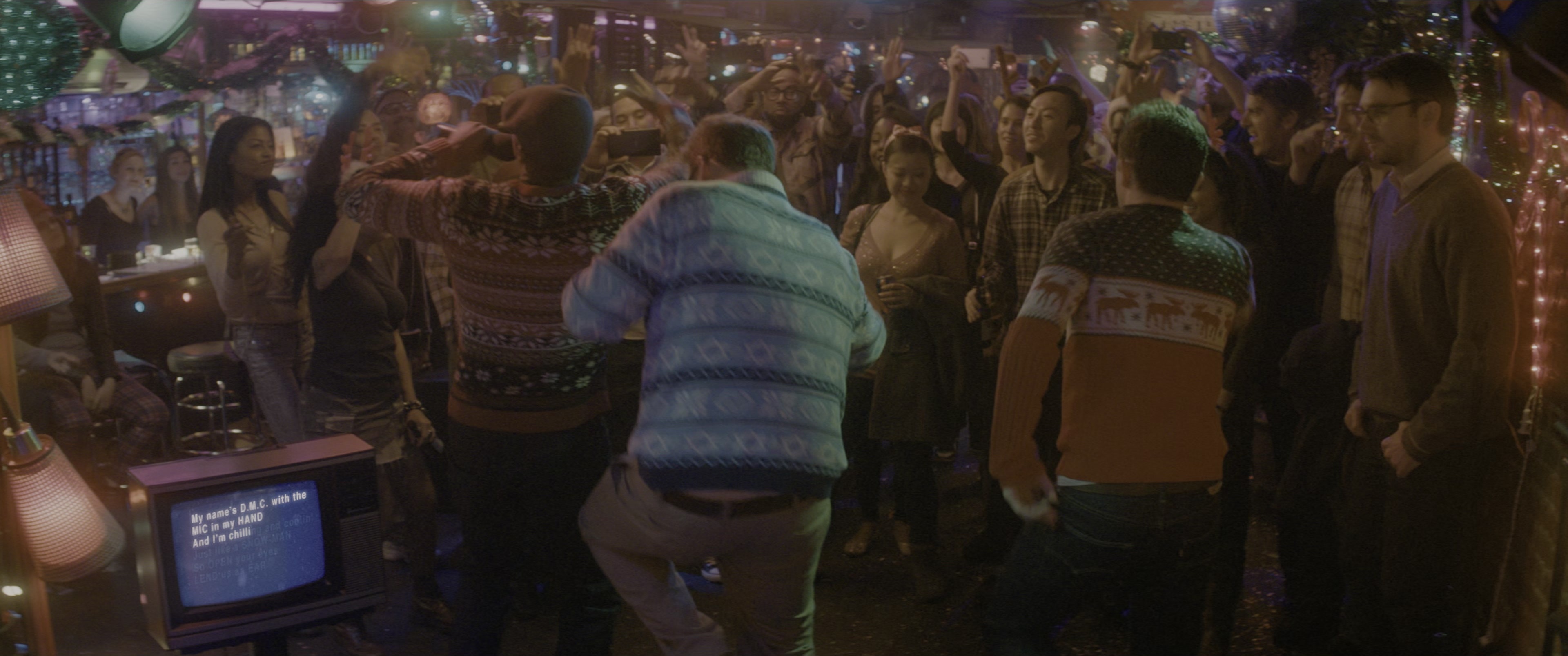 The Night Before (2015), wide, 2.39:1 — film still