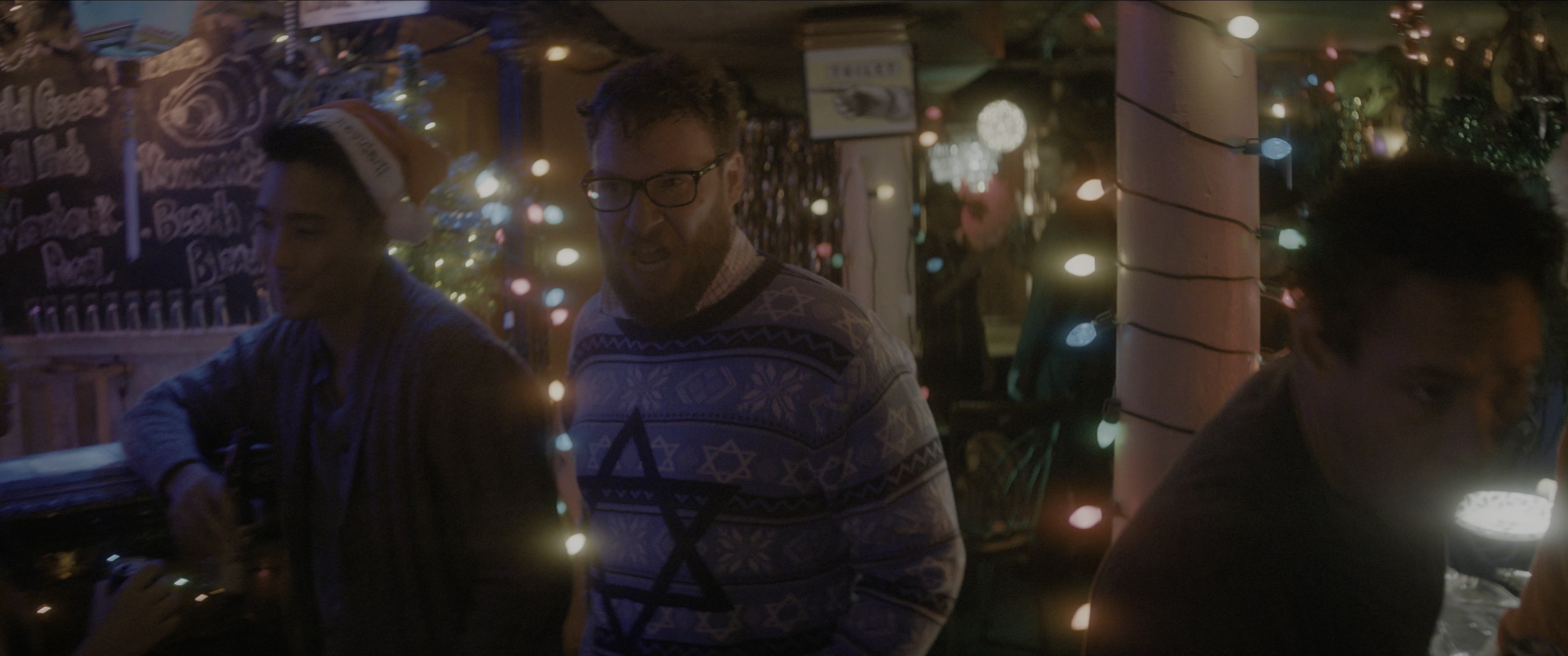 The Night Before (2015), wide, 2.39:1 — film still