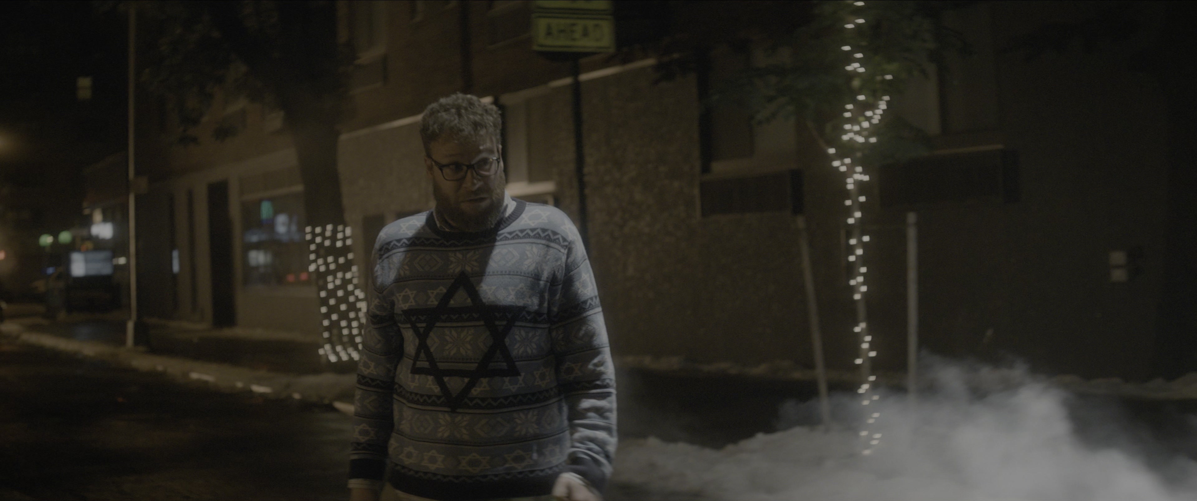 The Night Before (2015), wide, 2.39:1 — film still