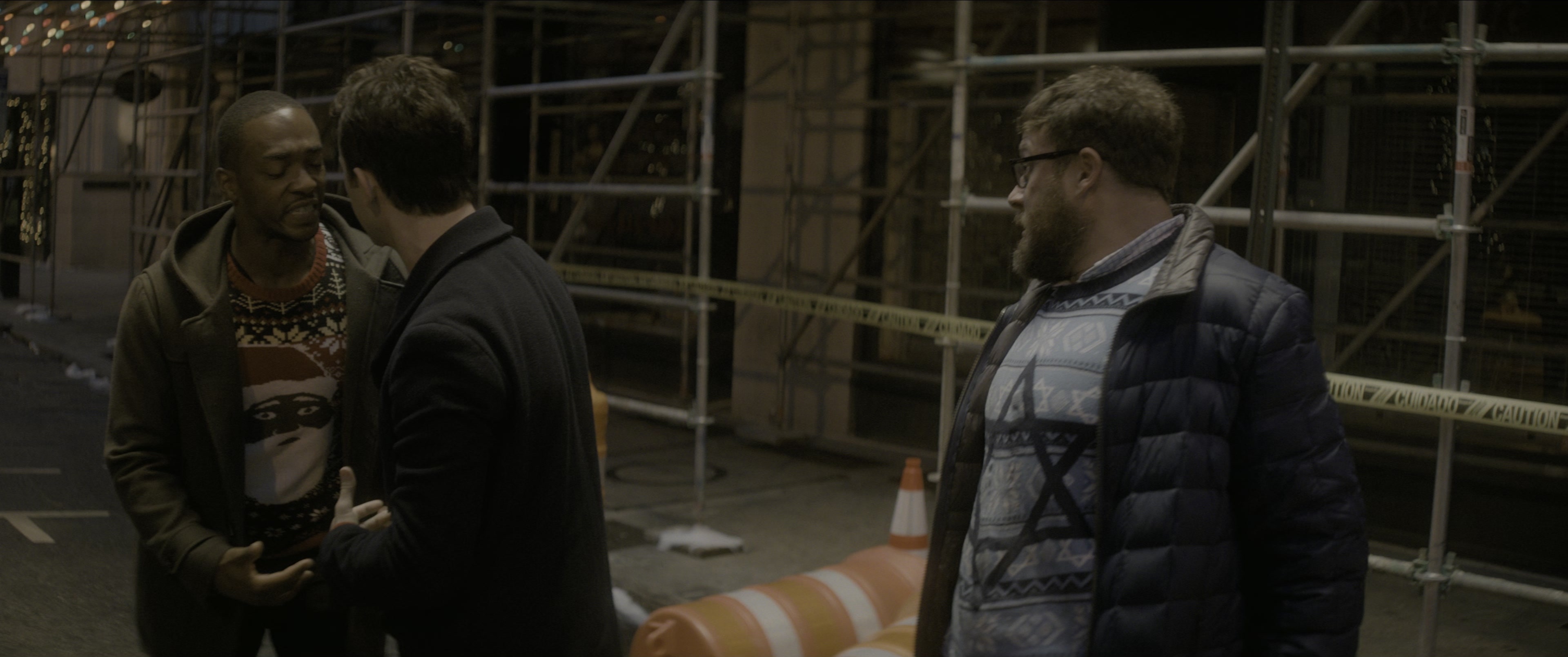 The Night Before (2015), wide, 2.39:1 — film still