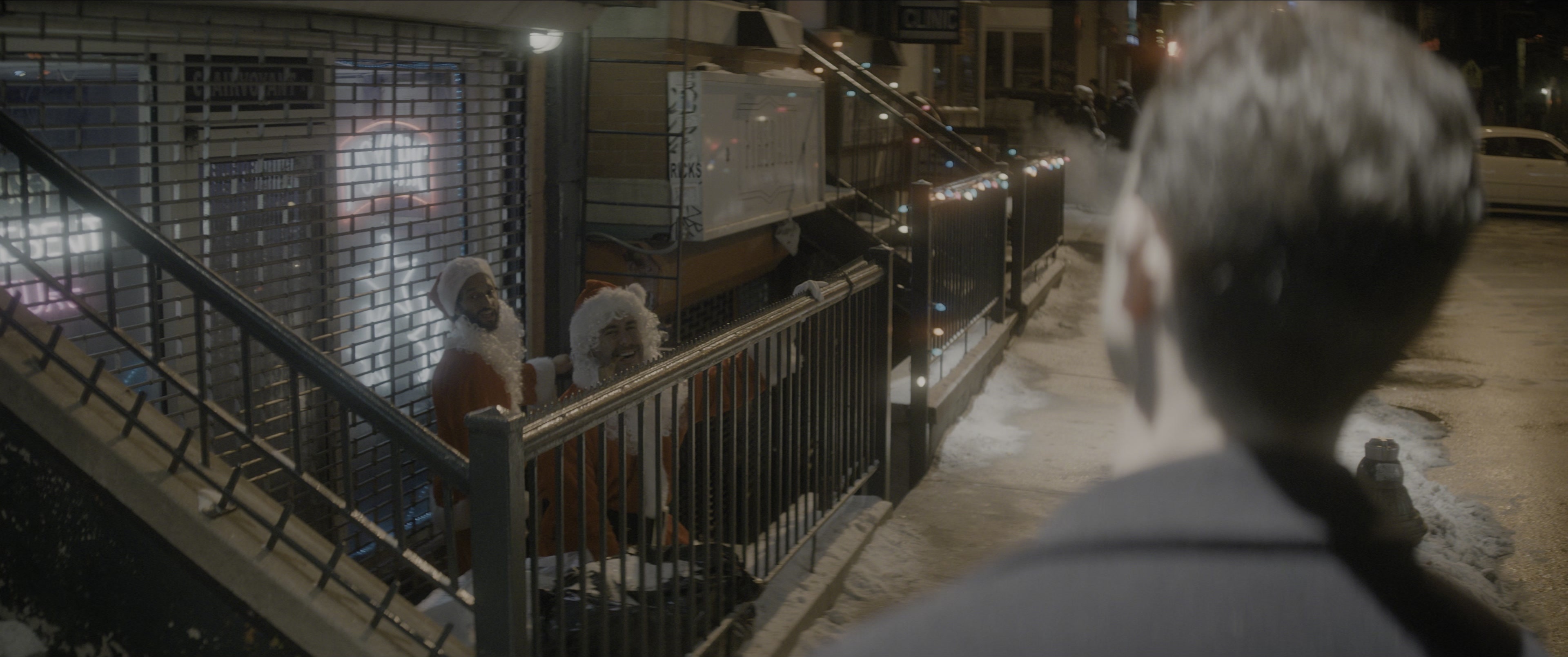 The Night Before (2015), wide, 2.39:1 — film still