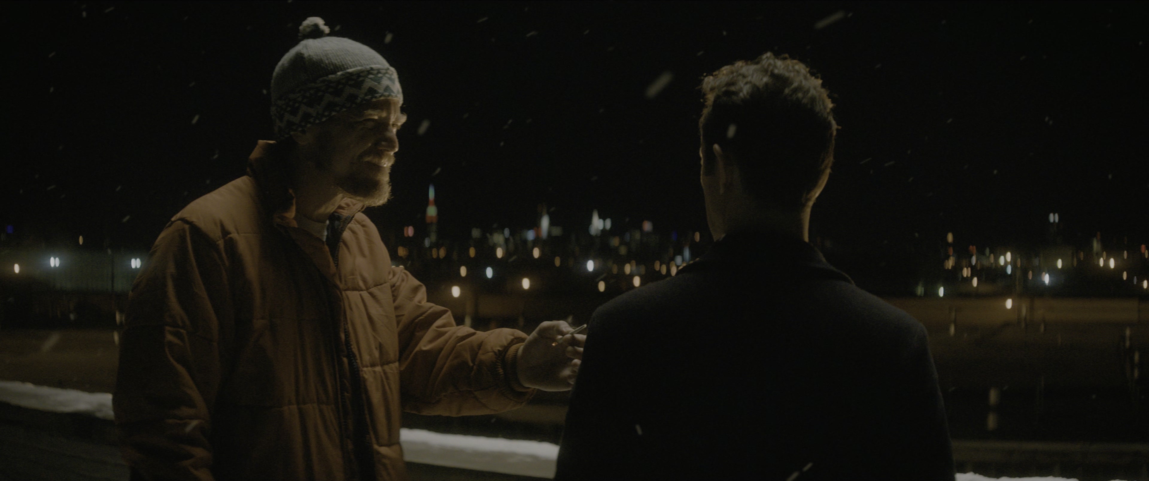 The Night Before (2015), wide, 2.39:1 — film still