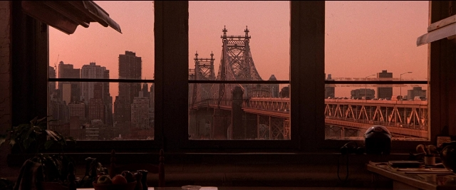 Frame from Black Rain — skyscraper, window