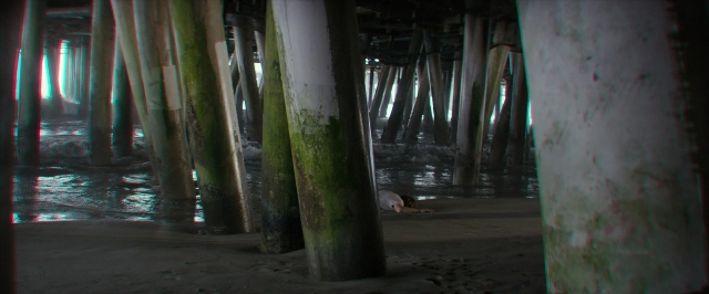 Wide shot frame from Hotel Artemis — person