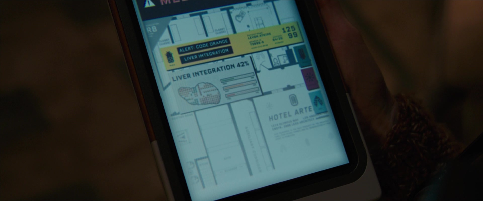 Hotel Artemis (2018), wide, 2.40:1 — film still