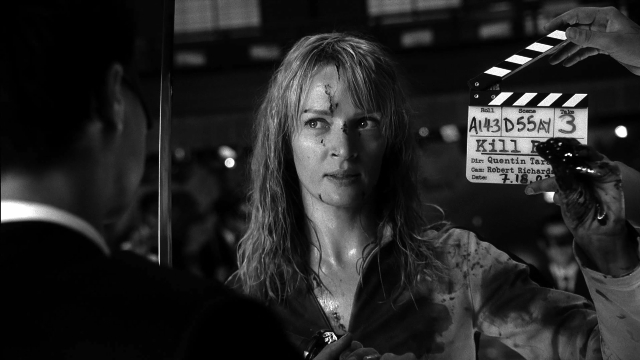 Medium shot frame from Kill Bill: Vol. 2 — suit, tie, face