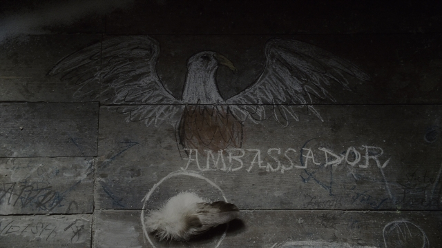 Wide shot frame from Sherlock Holmes — standing, bird, eagle