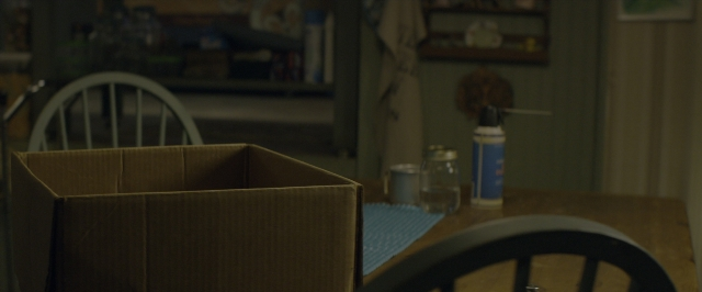 Wide shot frame from 10 Cloverfield Lane — room, table, water