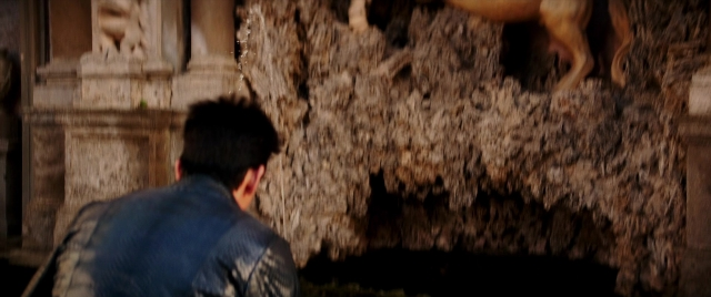 Wide shot frame from Zoolander 2 — standing, face, horse