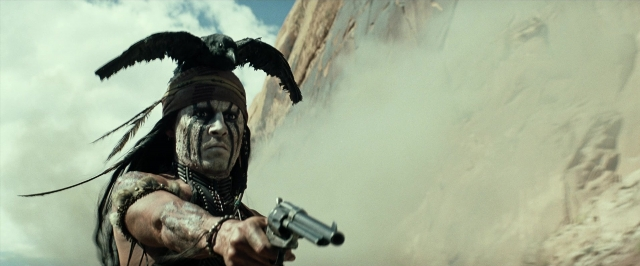 Frame from The Lone Ranger — standing, hand, gun