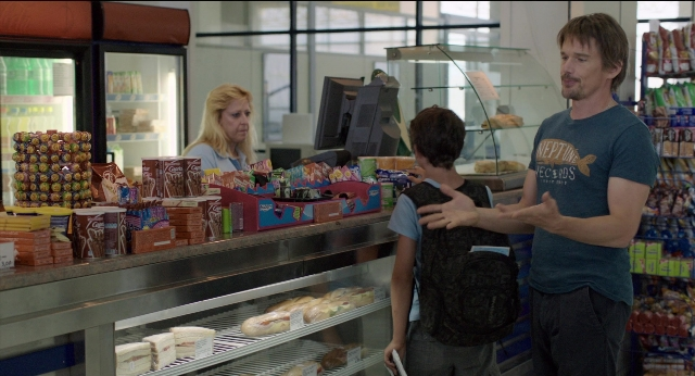 Wide shot frame from Before Midnight — standing, shirt, person