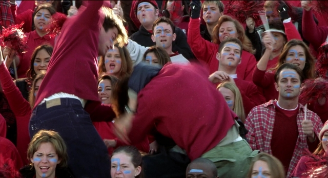 Wide shot frame from The New Guy — shirt, face, person