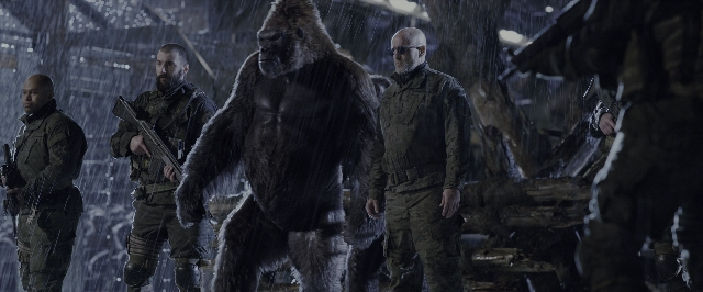 Wide shot frame from War for the Planet of the Apes — standing, person