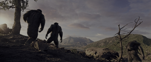 Wide shot frame from War for the Planet of the Apes — walking, animal, water