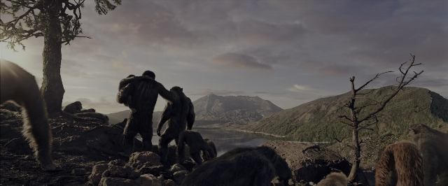 Wide shot frame from War for the Planet of the Apes — standing, animal